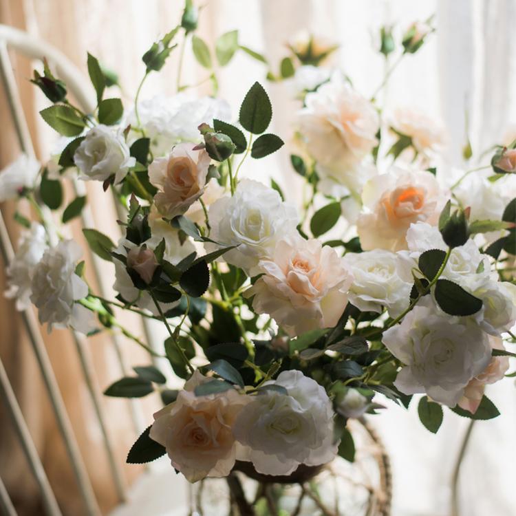 Artificial Faux Real Touch Blooming Rose Stem 25