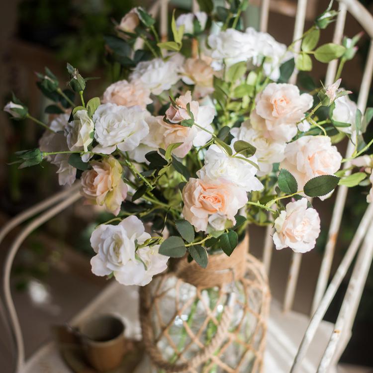 Artificial Faux Real Touch Blooming Rose Stem 25