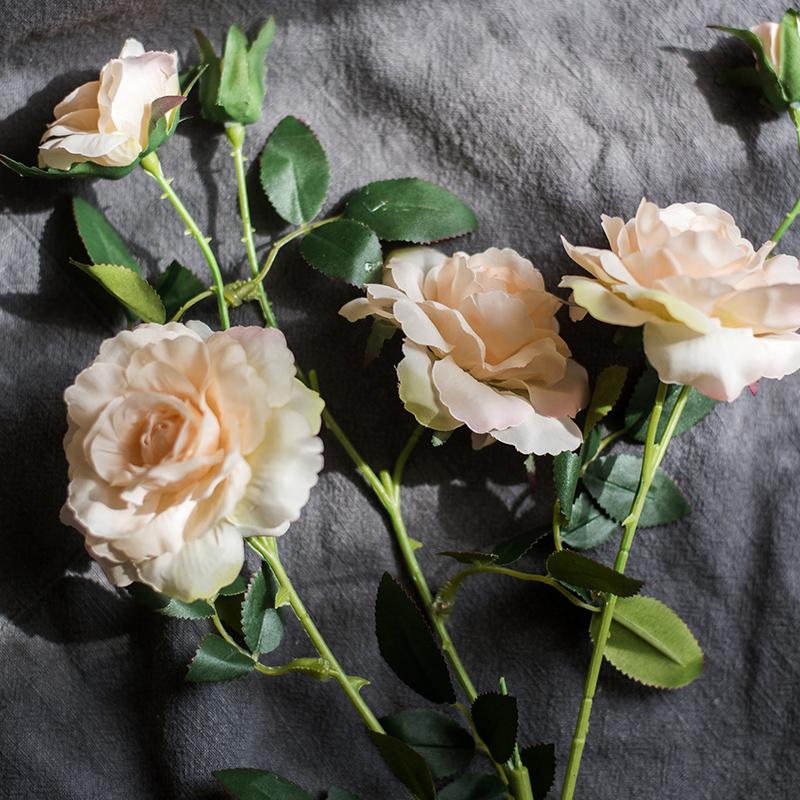 Artificial Faux Real Touch Blooming Rose Stem 25