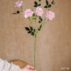 Faux Silk Real Touch Blooming Rose Stem in Pink 25" Tall - One Stem