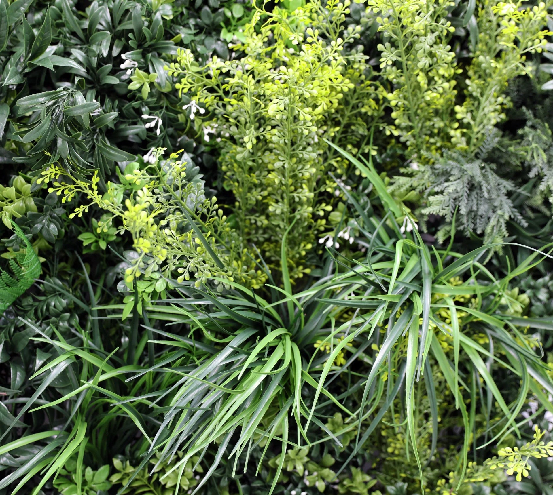 Tropical Vibe Artificial Vertical Garden Green Wall Panel 35×35in – NFPA701 Fire Rated – UV Resistant – Commercial Grade
