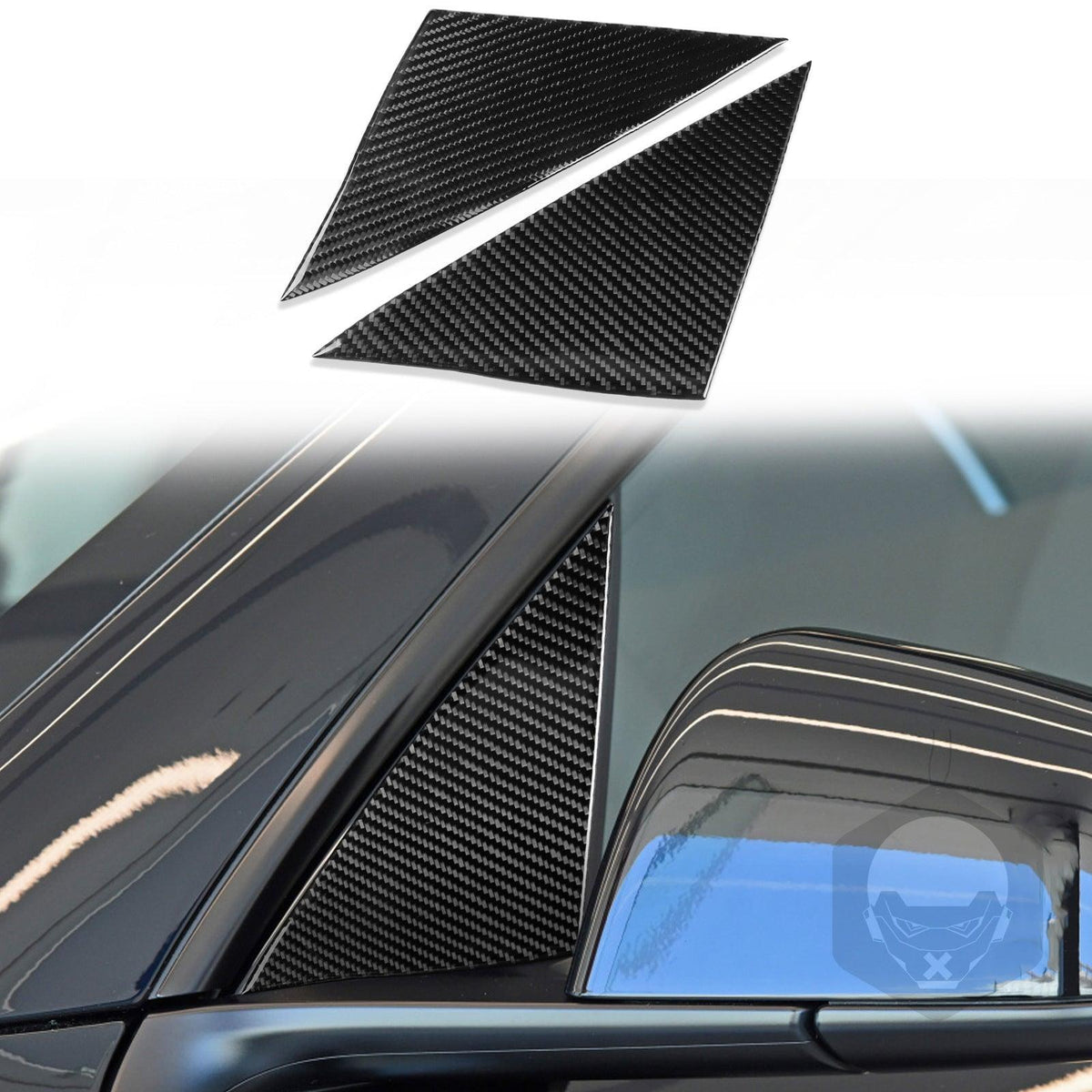 A-Pillar Accent Overlays for Model Y 2020-2025.03 | Mirror Area | Self-Adhesive