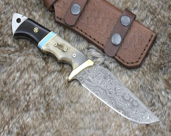 Reaver Hunting Knife with Ram Horn & Turquoise Handle - Gifts for You 'n Me
