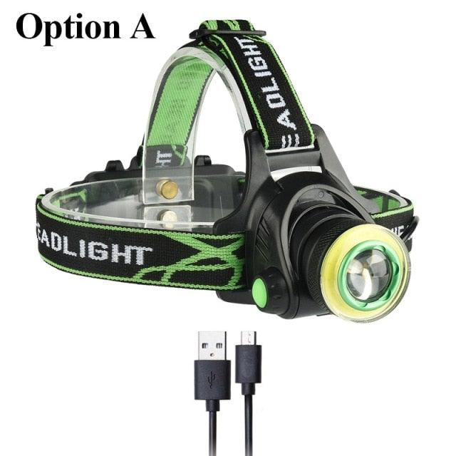 Rechargeable Adjustable 10000LM Led Headlamp Micro USB Charger Flashlight Head Lamp Portable Light Torch Flashlight For Night Work Camping Hiking  Walking