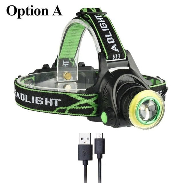 Rechargeable Adjustable 10000LM Led Headlamp Micro USB Charger Flashlight Head Lamp Portable Light Torch Flashlight For Night Work Camping Hiking  Walking
