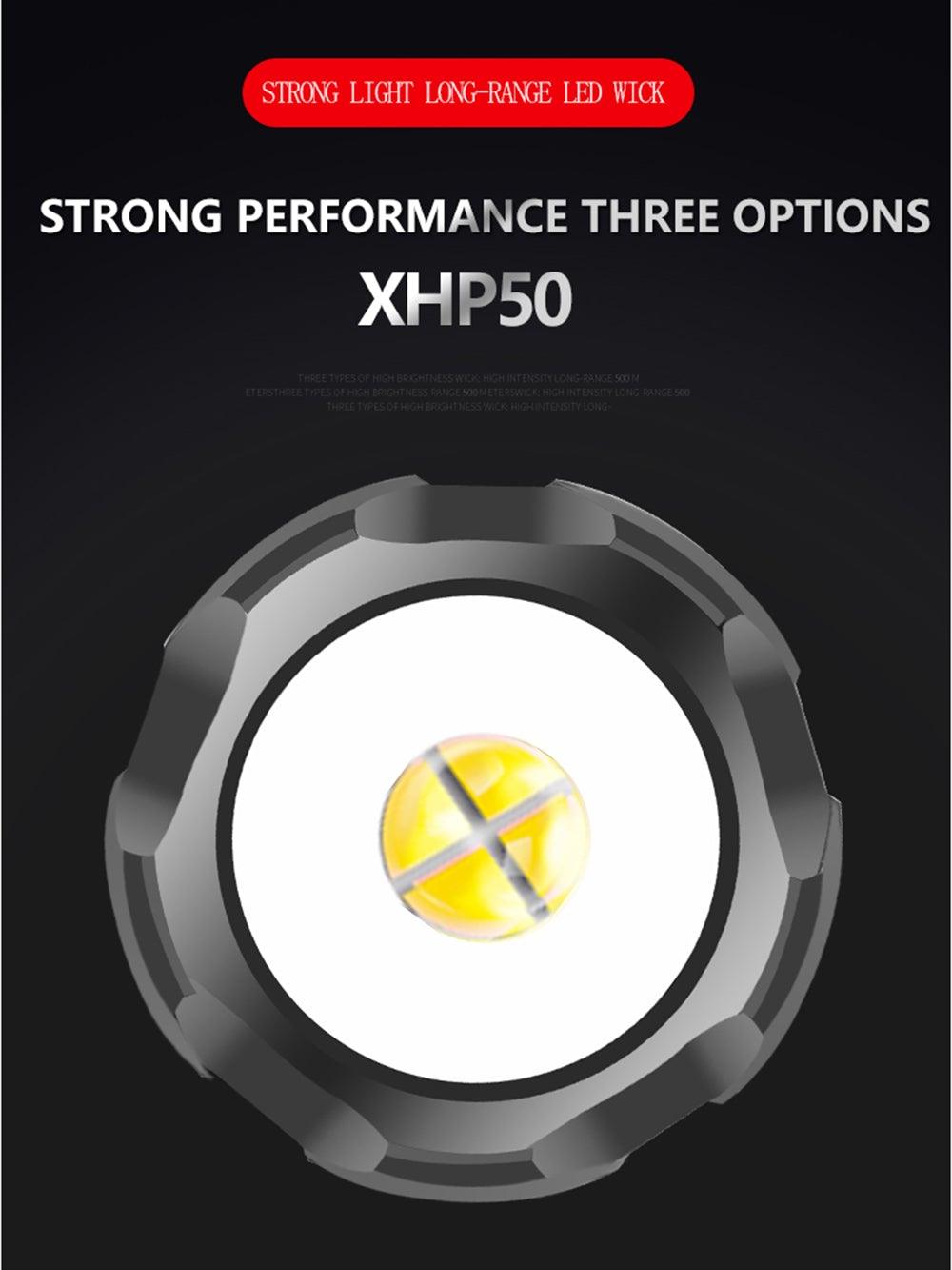 Rechargeable Adjustable Led Flashlights With High Lumen With Battery Display Super Bright Waterproof Flashlight  5 Lighting Modes For Adventure Hiking Camping Hunting New Design