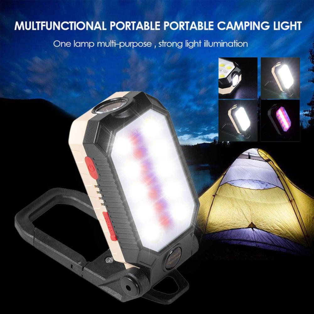 Rechargeable Adjustable USB LED Portable Charger Battery High Capacity with Digital Display LCD Screen Waterproof Flashlight COB Work Light For Repairing Outdoor Camping