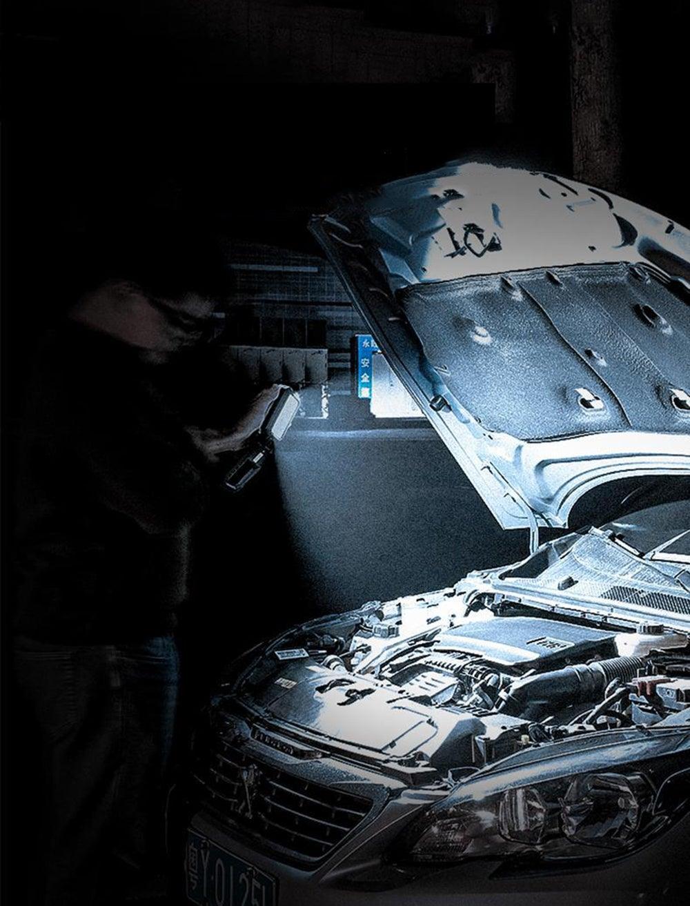 Rechargeable Adjustable USB LED Portable Charger Battery High Capacity with Digital Display LCD Screen Waterproof Flashlight COB Work Light For Repairing Outdoor Camping