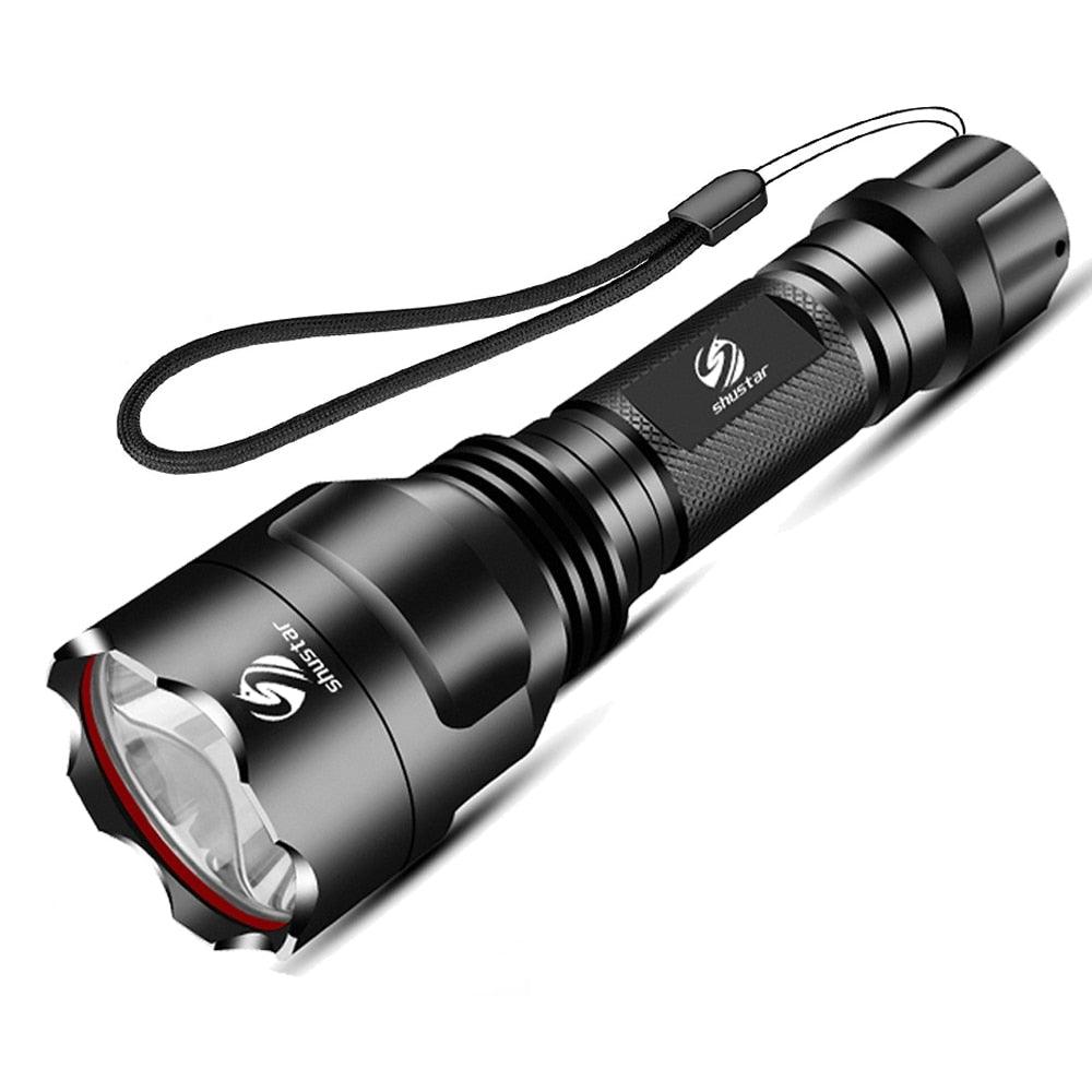 Rechargeable Adjustable Zoomable Waterproof LED Flashlight Super bright LED Tactical Torch Flashlight For Night Riding Camping Hiking Hunting & Indoor Activities