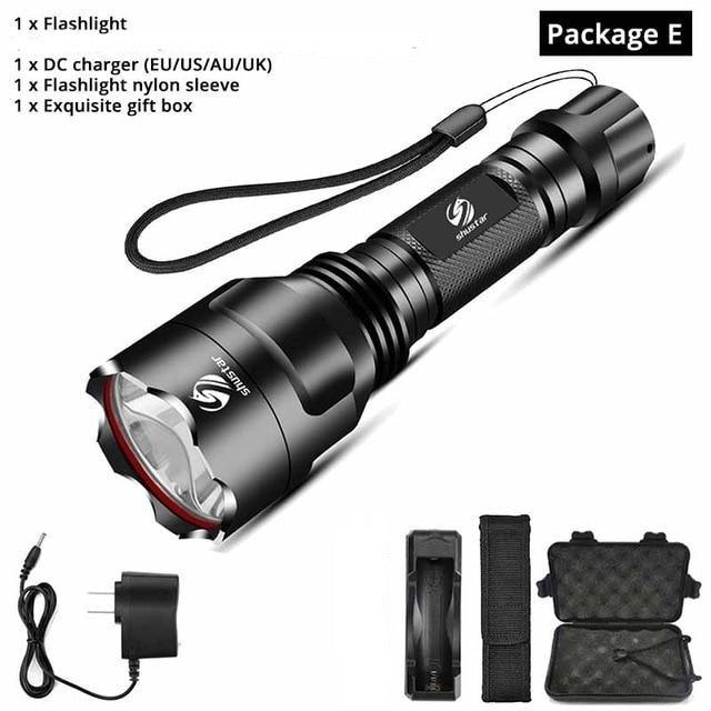 Rechargeable Adjustable Zoomable Waterproof LED Flashlight Super bright LED Tactical Torch Flashlight For Night Riding Camping Hiking Hunting & Indoor Activities