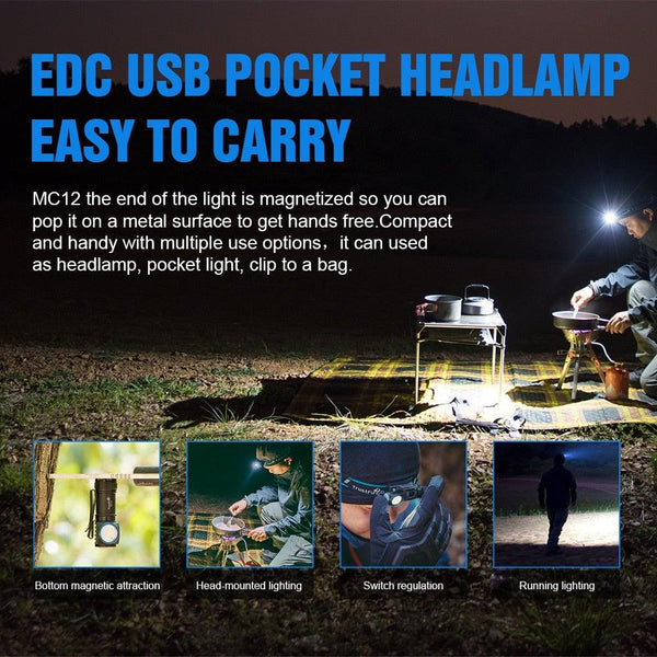 Rechargeable High Lumen Super Bright Powerful LED CREE XP-L HI  Flashlight Magnetic Water & Impact Resistant Handheld Flashlights  For Outdoor Camping Hiking Riding