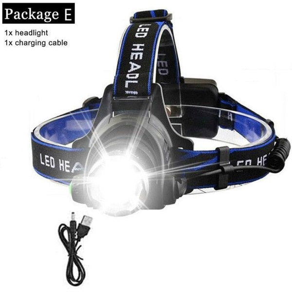 Rechargeable High Lumens Work Headlight Ultra Bright Headlamp LED Headlight Sensor Powerful  Head Lamp Waterproof Flashlight For Adults Running Hiking Camping Fishing