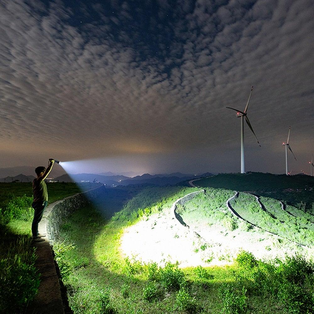 Rechargeable LED Flashlight High Lumen USB Ultra Bright Adjustable Powerful Zoomable Flashlight Water Resistant For  Daily Household and Outdoor Camping Hiking Riding Running