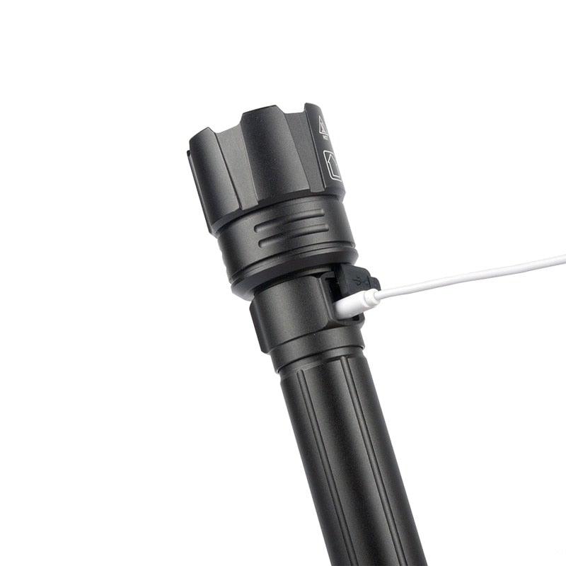 Rechargeable LED Flashlight High Lumen USB Ultra Bright Adjustable Powerful Zoomable Flashlight Water Resistant For  Daily Household and Outdoor Camping Hiking Riding Running