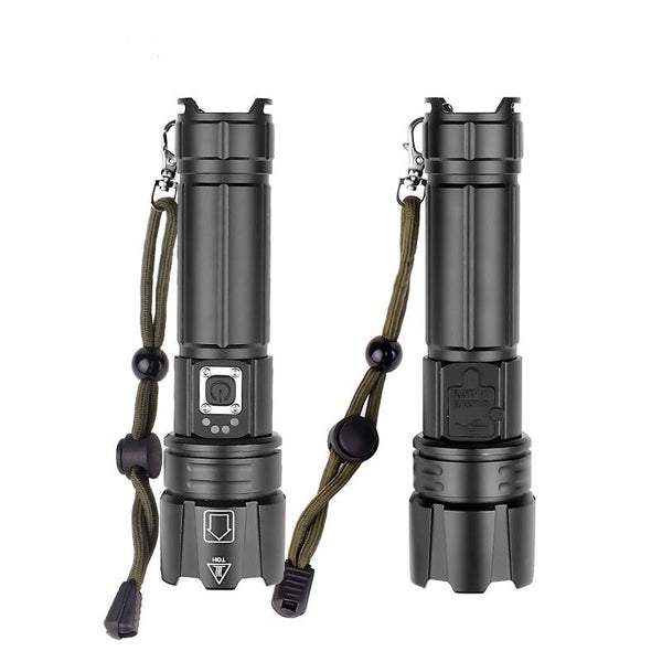 Rechargeable LED Flashlight High Lumen USB Ultra Bright Adjustable Powerful Zoomable Flashlight Water Resistant For  Daily Household and Outdoor Camping Hiking Riding Running