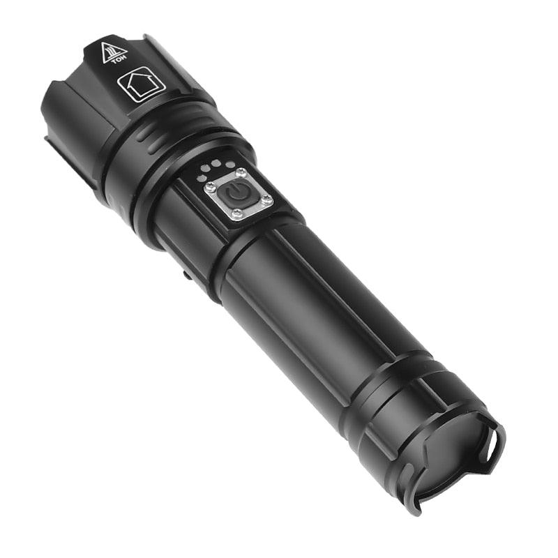 Rechargeable LED Flashlight High Lumen USB Ultra Bright Adjustable Powerful Zoomable Flashlight Water Resistant For  Daily Household and Outdoor Camping Hiking Riding Running