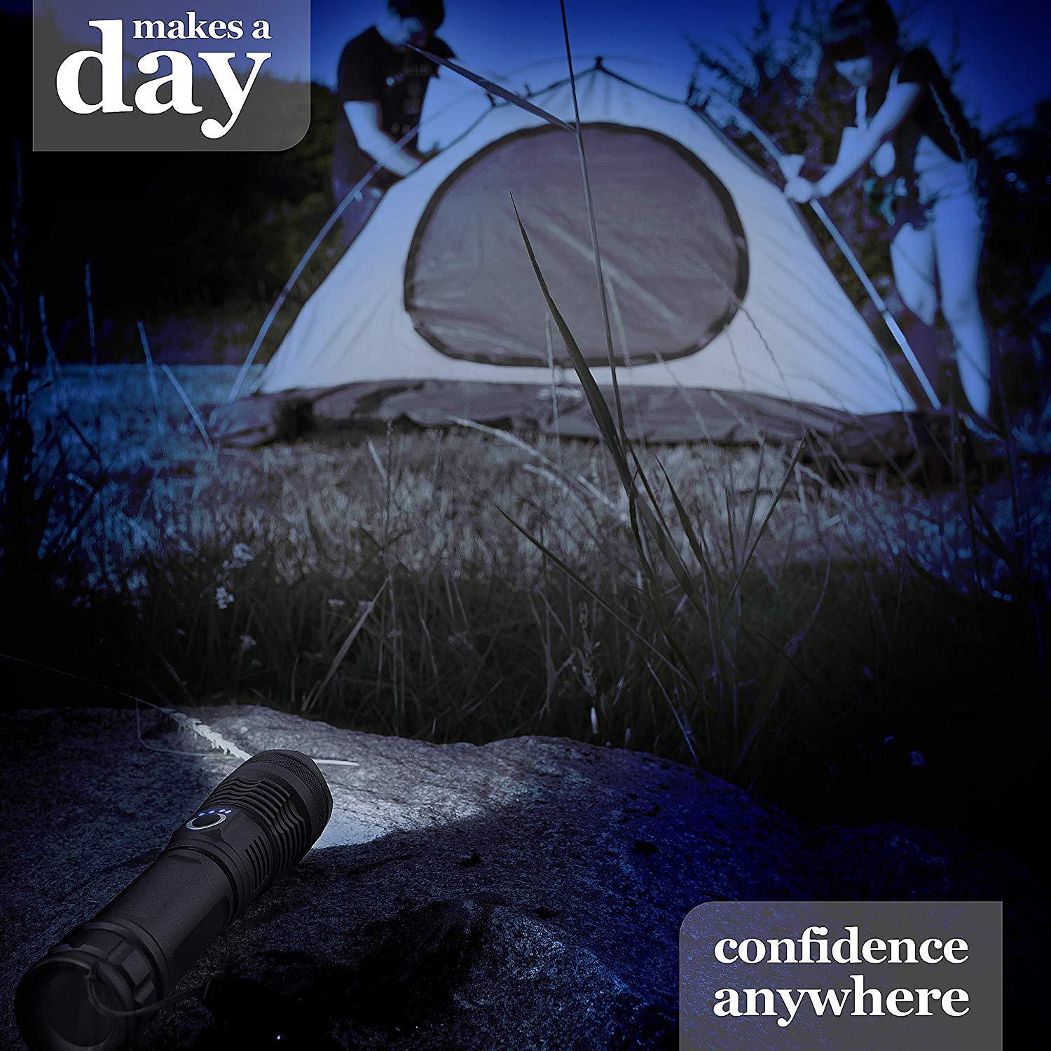 Rechargeable LED Flashlights Waterproof Hnadheld Super Bright High Lumens  Zoomable Powerful Lamp Bead Flashlight Torch For Outdoor & Indoor Camping Running Fishing Hiking Lamp