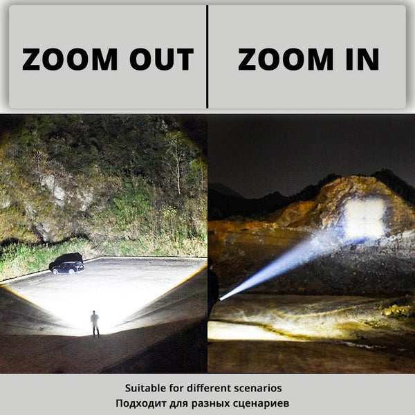 Rechargeable LED Flashlights Waterproof Hnadheld Super Bright High Lumens  Zoomable Powerful Lamp Bead Flashlight Torch For Outdoor & Indoor Camping Running Fishing Hiking Lamp