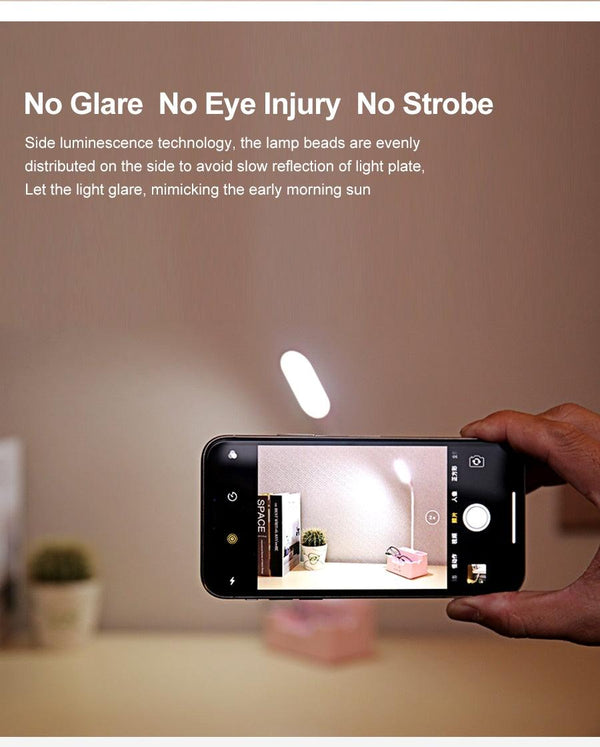 Rechargeable Led Table Lamp With Fan Touch Dimmable Desk Lamp Eye protection Reading Light For Kid With Phone Hoder Pen Holder Decorative Table Lamp Cute Study Lamps for Bedroom Décor