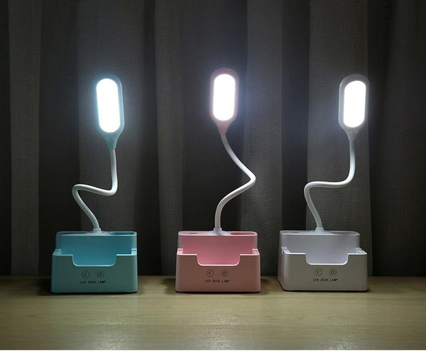 Rechargeable Led Table Lamp With Fan Touch Dimmable Desk Lamp Eye protection Reading Light For Kid With Phone Hoder Pen Holder Decorative Table Lamp Cute Study Lamps for Bedroom Décor