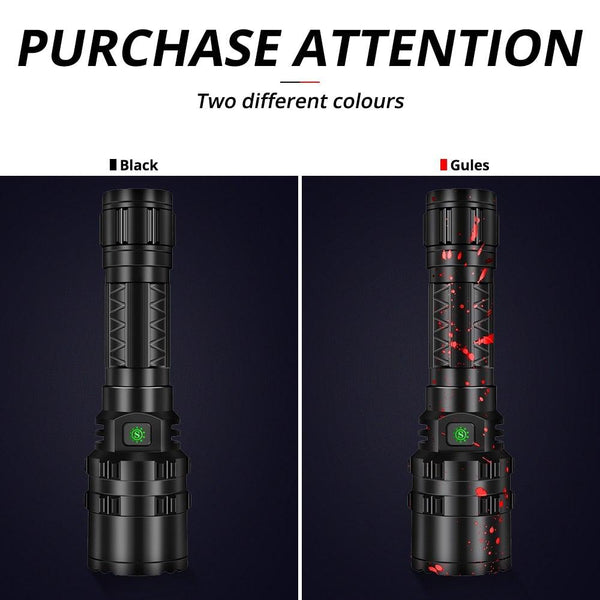 Rechargeable  LED Tactical Flashlights Waterproof Powerful High Lumen Super  Bright Power LED Aluminum Flashlight For Hiking Outdoor Camping Fishing Jogging Running HouseholdPowerful Light