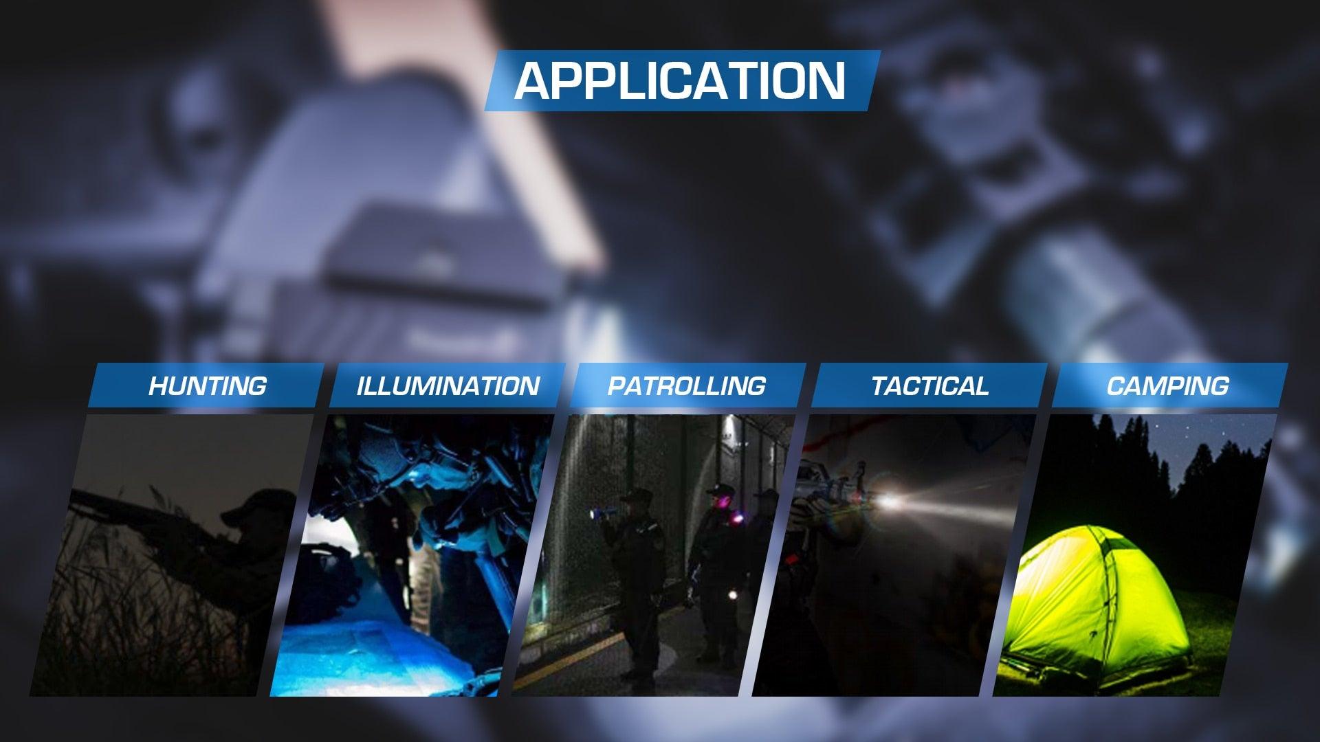 Rechargeable Spotlight Flashlight Waterproof  Adjustable High Lumen Super Bright USB LED Tactical Flashlight Gift Giving Torch Rail Mounted Flashlight For Outdoor Camping Hiking Fishing Jogging Walking