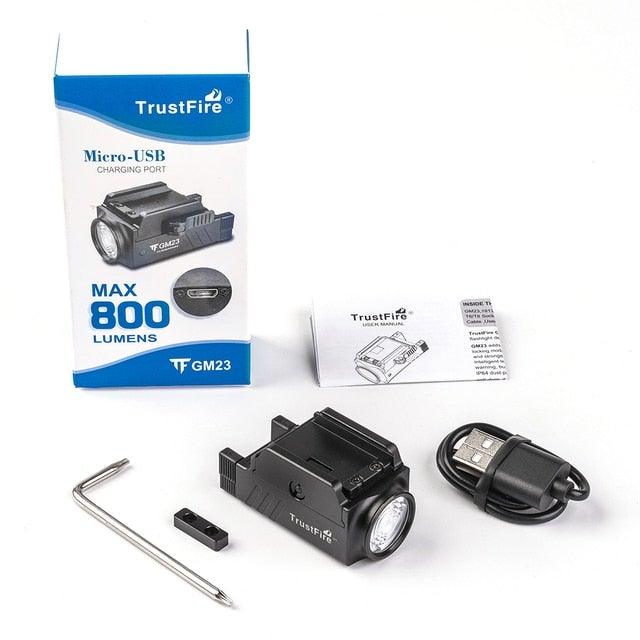 Rechargeable Spotlight Flashlight Waterproof  Adjustable High Lumen Super Bright USB LED Tactical Flashlight Gift Giving Torch Rail Mounted Flashlight For Outdoor Camping Hiking Fishing Jogging Walking