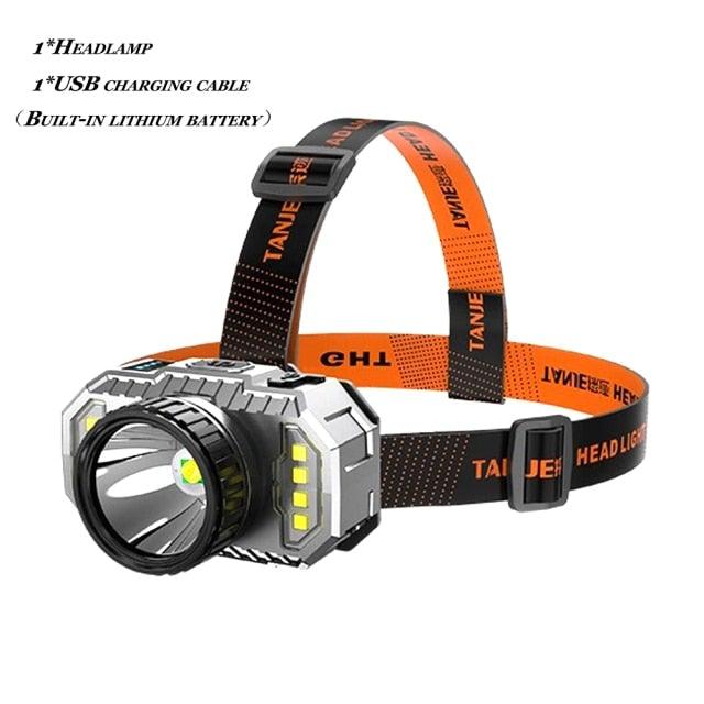 Rechargeable Super Bright High Lumen  Strong Light LED Head-Mounted Headlamp Waterproof Long-Range Flashlight For Outdoor Camping Household Riding  Night Fishing Headlight