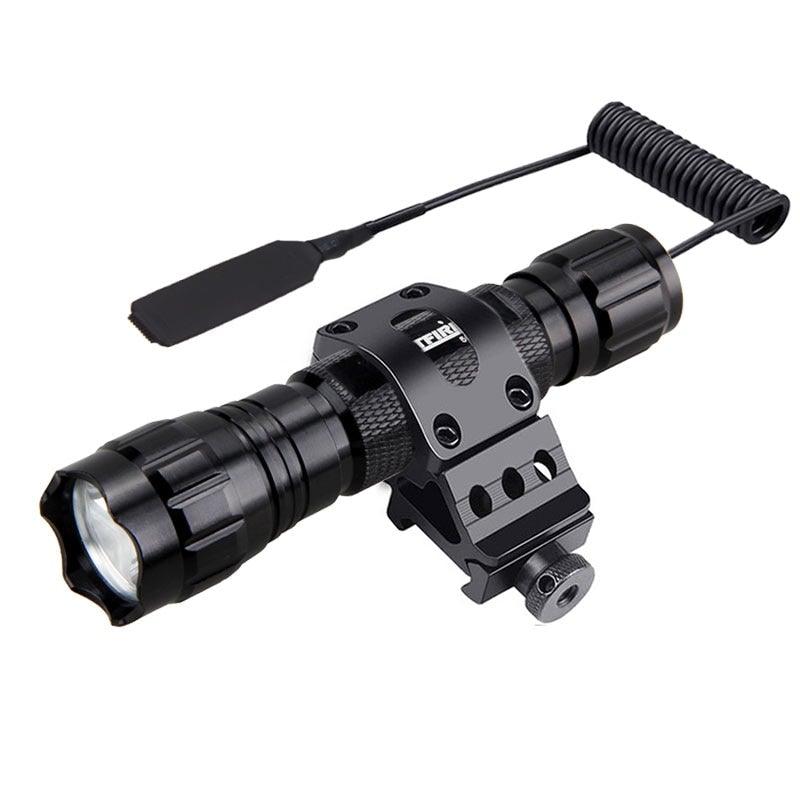 Rechargeable USB Charger High Lumen LED  Light Tactical Flashlight With Rail Mount Led Light White Tactical  Flashlight Pressure Switch For Long Distance Night Hunting