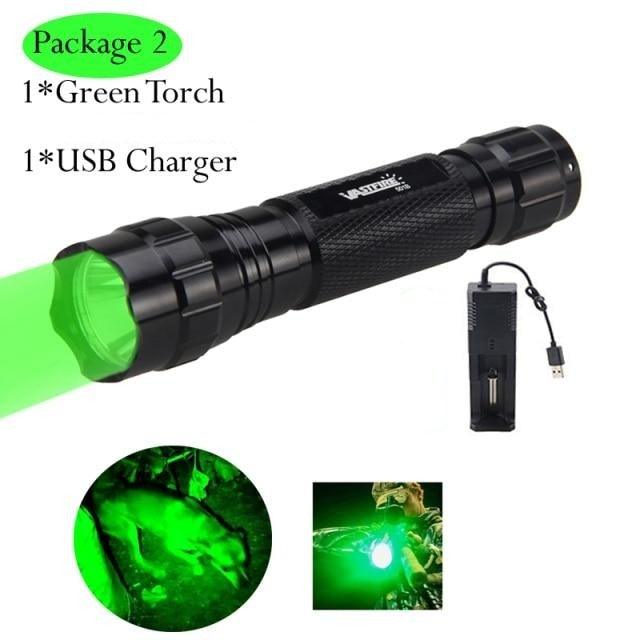 Rechargeable USB Charger High Lumen LED  Light Tactical Flashlight With Rail Mount Led Light White Tactical  Flashlight Pressure Switch For Long Distance Night Hunting