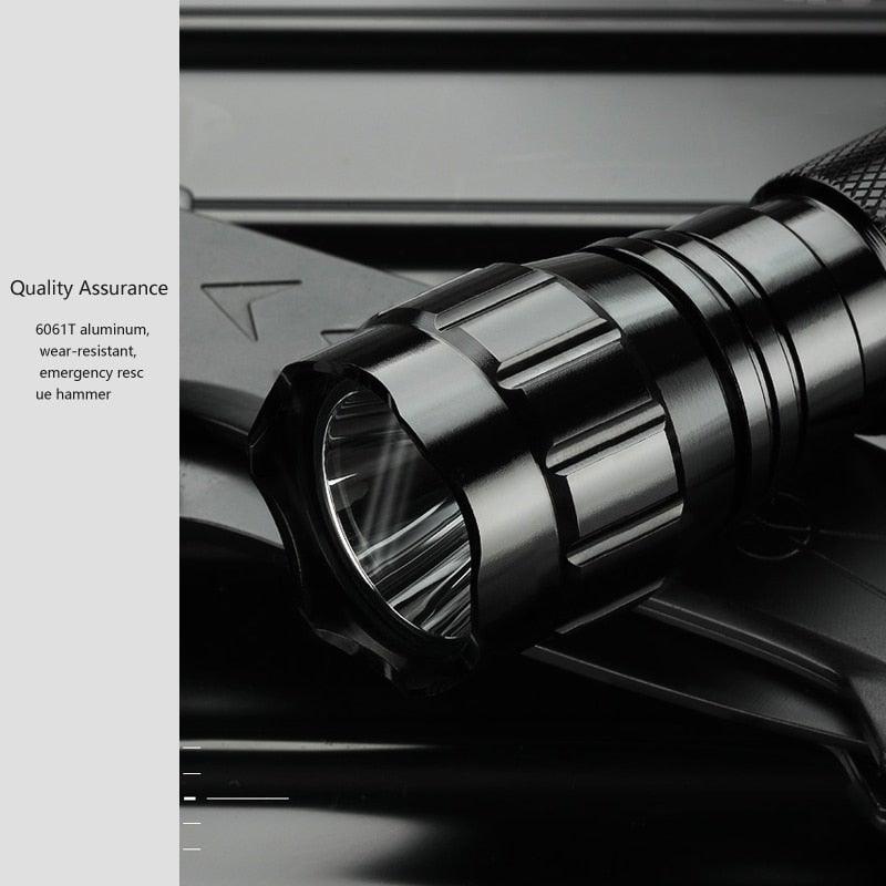 Rechargeable USB Charger High Lumen LED  Light Tactical Flashlight With Rail Mount Led Light White Tactical  Flashlight Pressure Switch For Long Distance Night Hunting