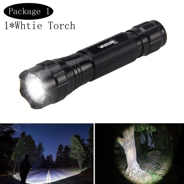 Rechargeable USB Charger High Lumen LED  Light Tactical Flashlight With Rail Mount Led Light White Tactical  Flashlight Pressure Switch For Long Distance Night Hunting
