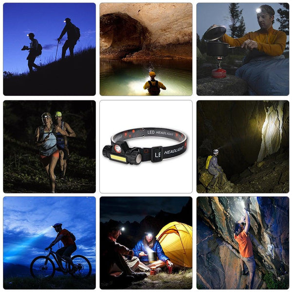Rechargeable Waterproof Powerful LED Headlamp Portable Mini Built-in 18650 Battery Flashlight For  Portable Head Lamp Flashlight, Outdoor Lightweight Durable Headlight For Outdoor Running Camping Reading Fishing  Walking Jogging Headlight