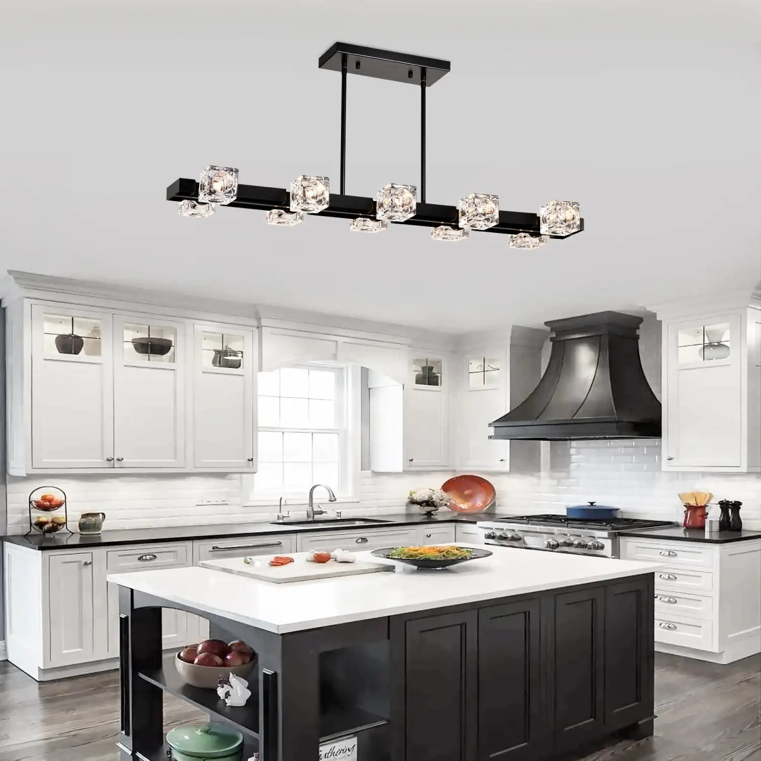 Rectangle Crystal Chandelier Hanging Lights Decoration for Dining Room