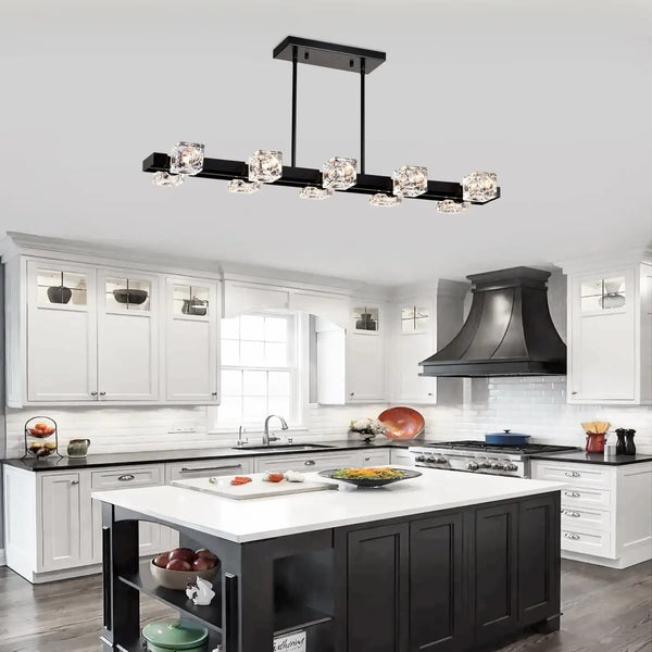 Rectangle Crystal Chandelier Hanging Lights Decoration for Dining Room