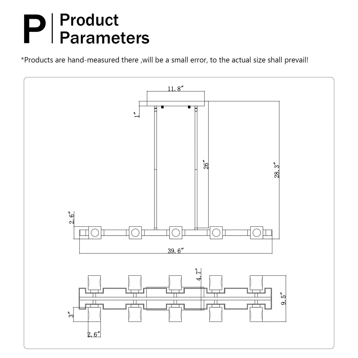 Rectangle Crystal Chandelier Hanging Lights Decoration for Dining Room
