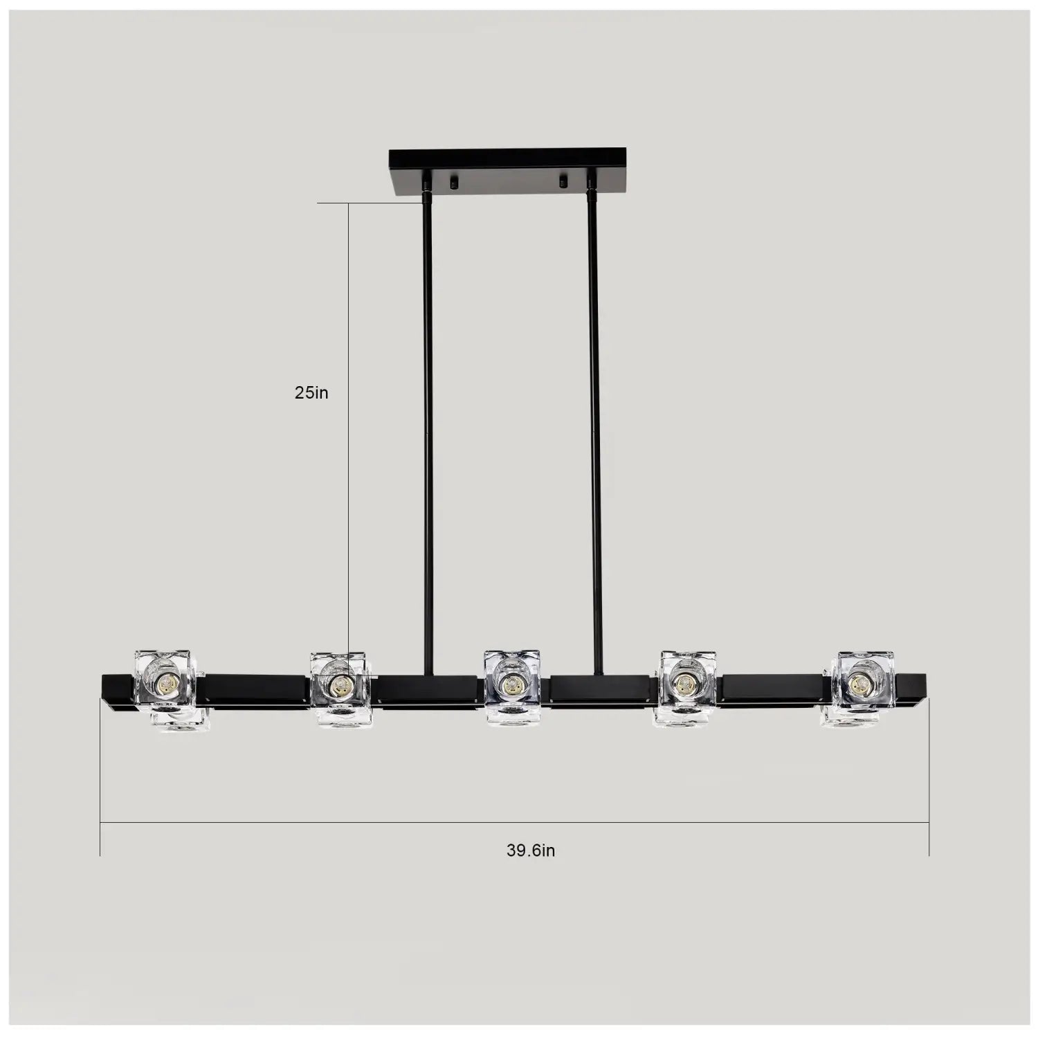 Rectangle Crystal Chandelier Hanging Lights Decoration for Dining Room