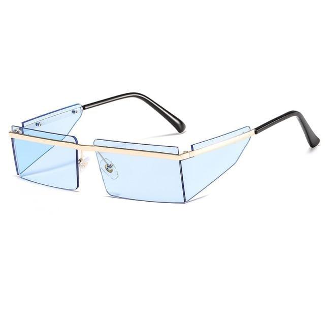 Rectangle Sunglasses Frameless Glasses Classic New Small Rimless Sunglasses For Women New Fashionable Square Sunglasses For Men New Eyewear Retro Rectangle Shape Glasses For Female In New Shades