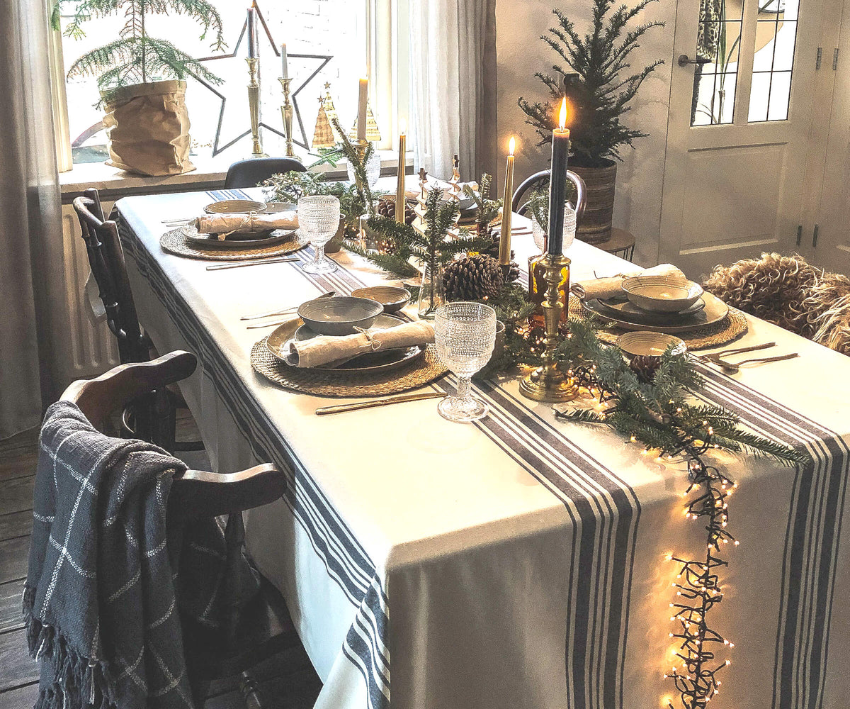 Cotton Striped Tablecloth - Rectangle Tablecloths