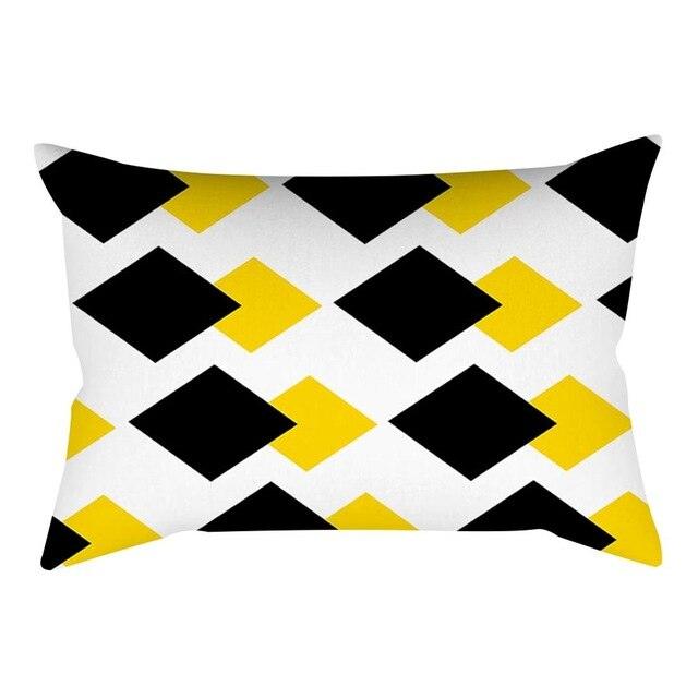 Rectangle Yellow Pillow Case Sofa Car Seat Cushion Cover Home Textile Modern Decorative Geometric Outdoor Pillow Cushion Covers Case For Couch Living Room Fashion Pillowcase 30x50CM