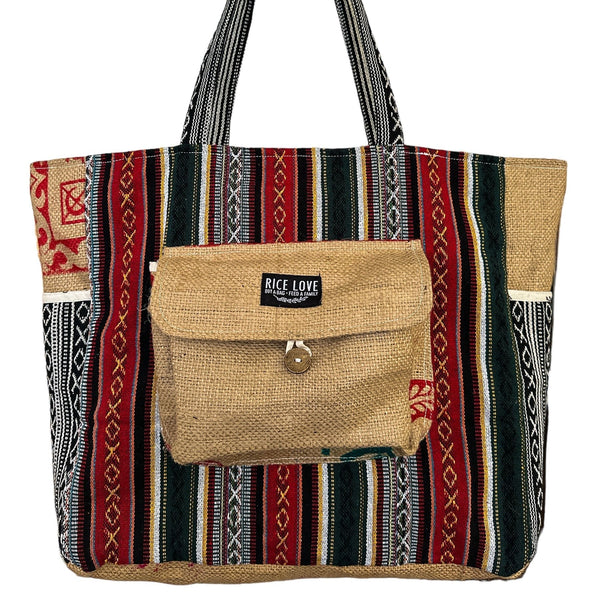 Recycled Travel Tote Delhi Rice Love