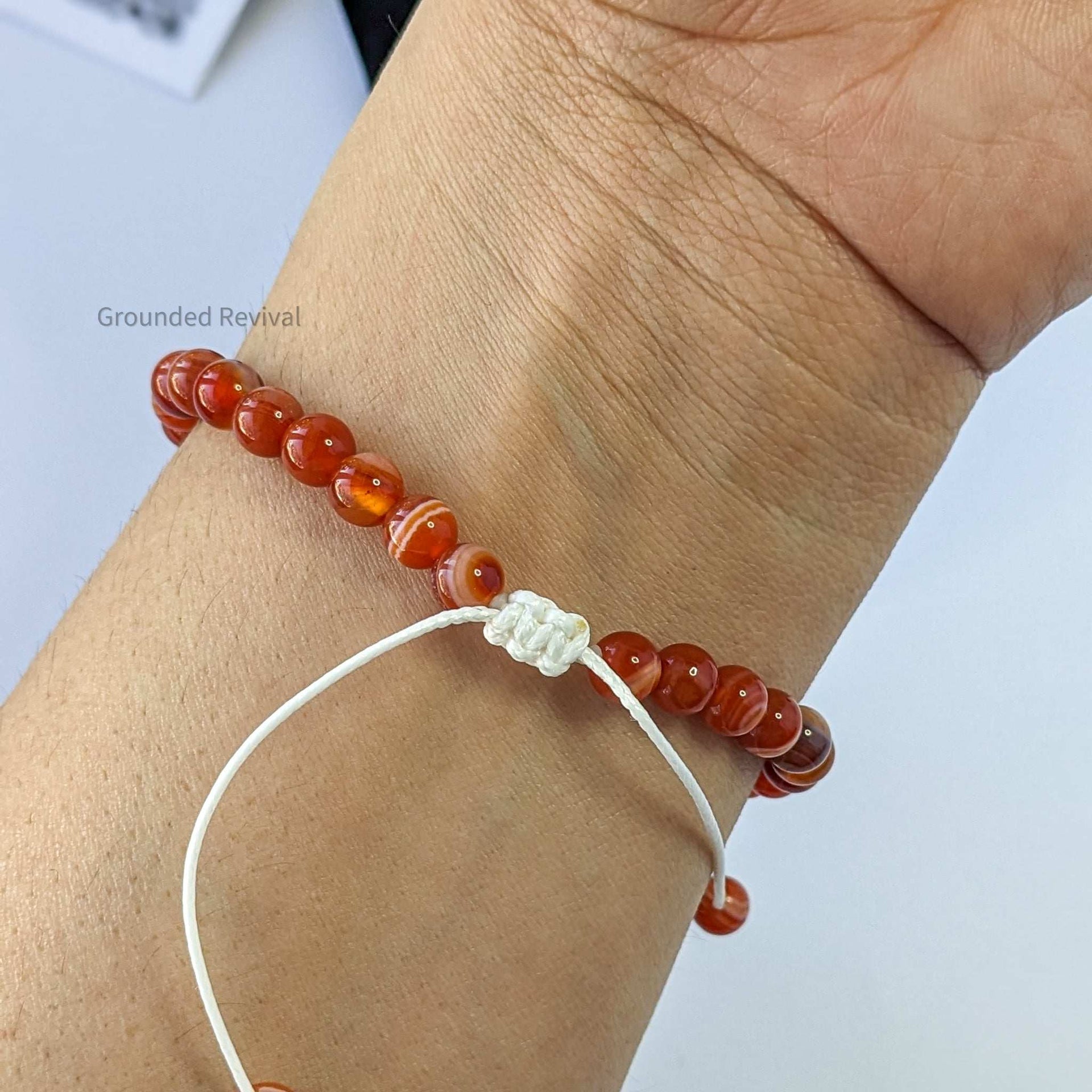 Red Agate Tasbih Bracelet | Men's Misbaha - 33 Beads, 5.5mm