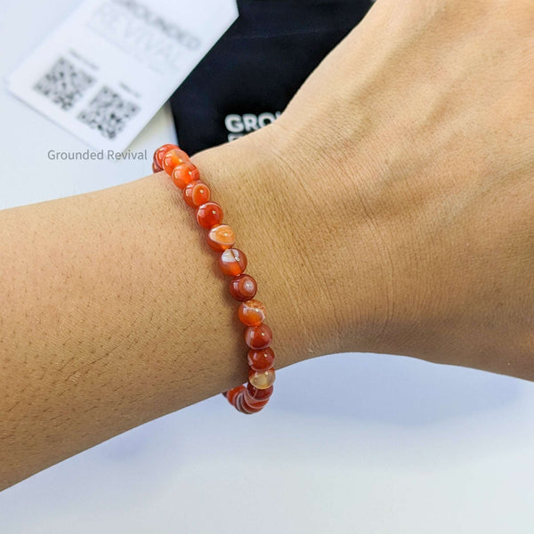 Red Agate Tasbih Bracelet | Men's Misbaha - 33 Beads, 5.5mm