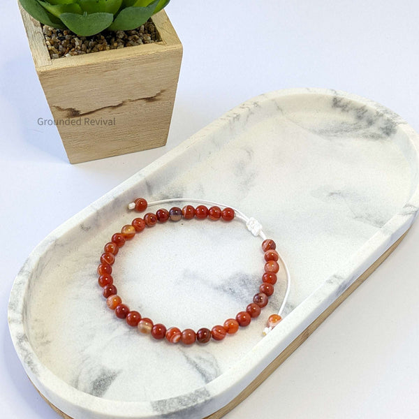 Red Agate Tasbih Bracelet | Men's Misbaha - 33 Beads, 5.5mm
