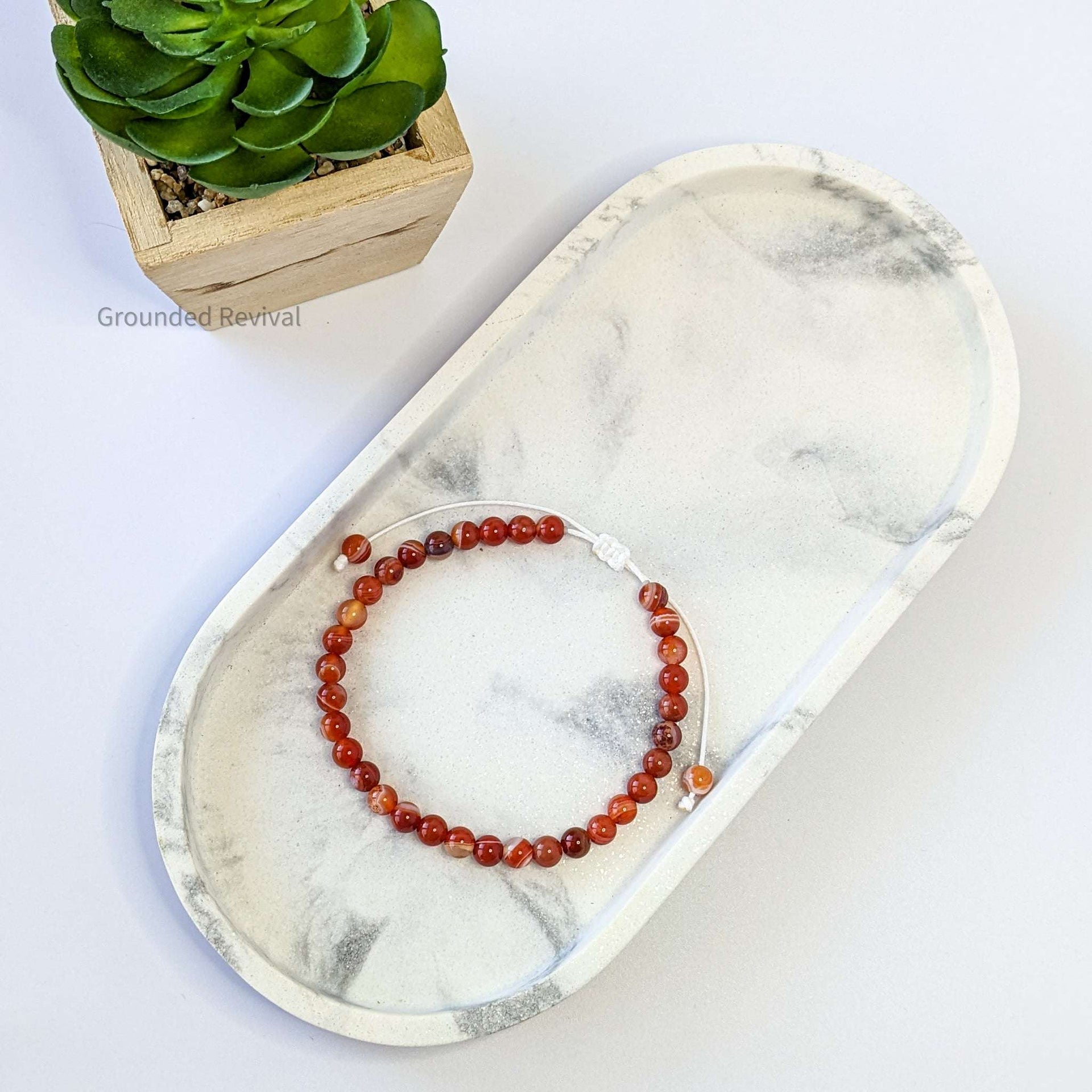 Red Agate Tasbih Bracelet | Men's Misbaha - 33 Beads, 5.5mm