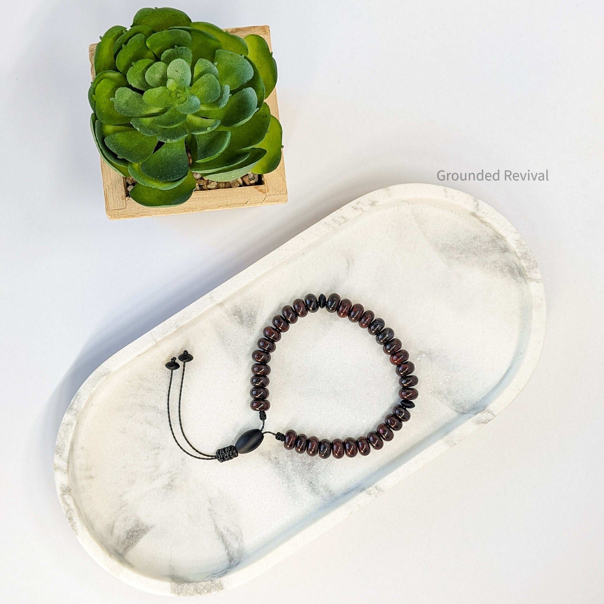 Red Bloodstone Tasbih Bracelet | Men's Prayer Beads - 33 Disc Beads, 8mm