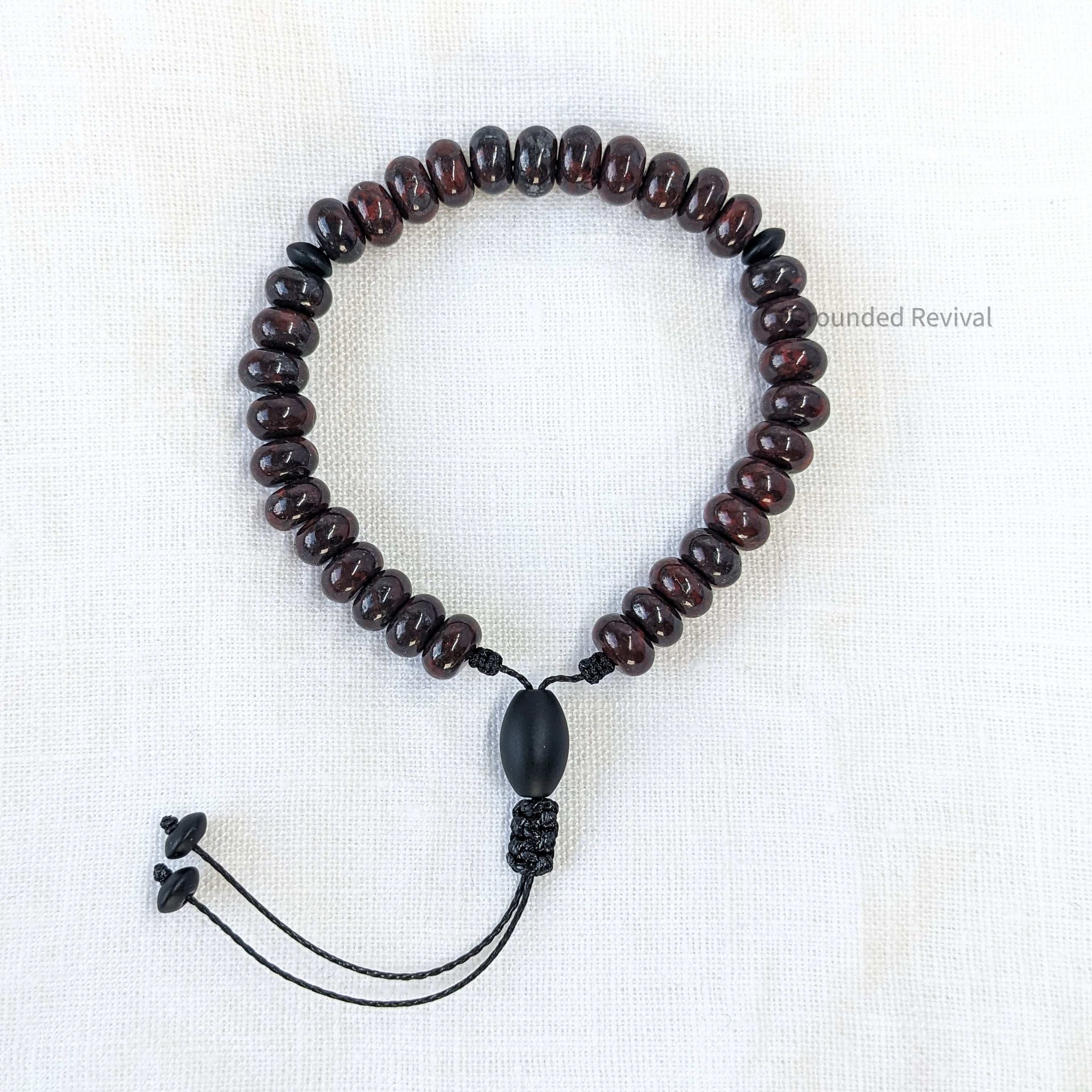 Red Bloodstone Tasbih Bracelet | Men's Prayer Beads - 33 Disc Beads, 8mm