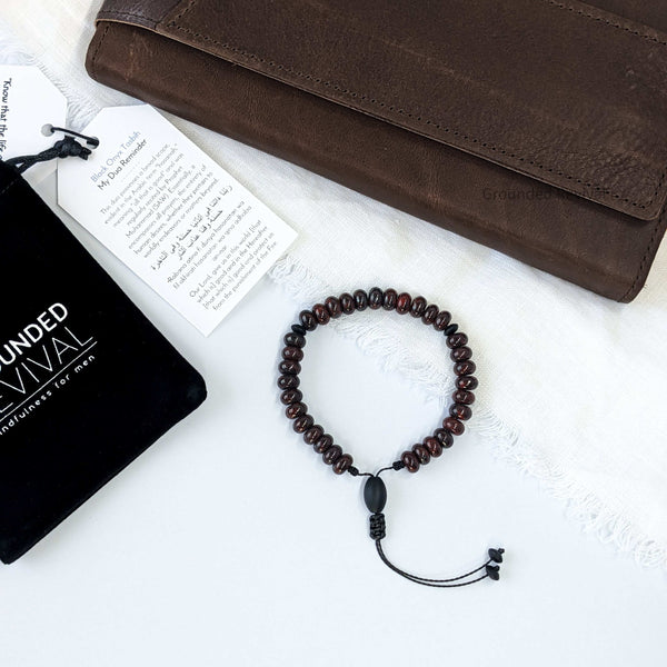 Red Bloodstone Tasbih Bracelet | Men's Prayer Beads - 33 Disc Beads, 8mm