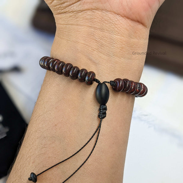 Red Bloodstone Tasbih Bracelet | Men's Prayer Beads - 33 Disc Beads, 8mm