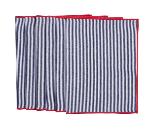 Navy Blue and White Striped Placemats